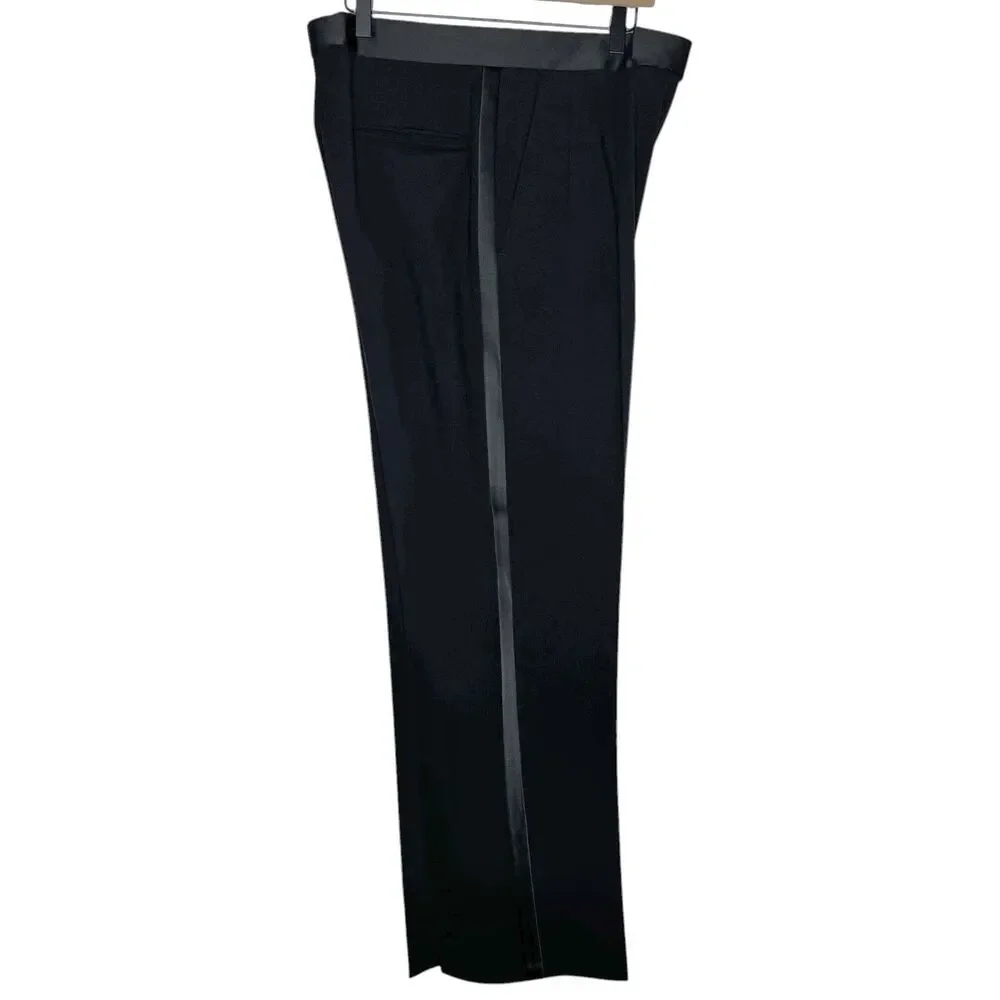 VTG Christian Dior Monsieur Black Tuxedo 44R 35x31.5 Satin Stripe Pants 2 Piece